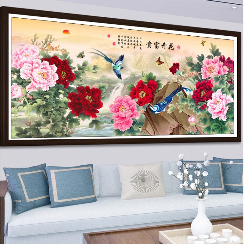 牡丹图花开富贵十字绣2024新款自己手工客厅2023线绣大幅国画满绣