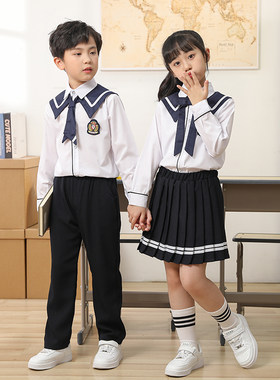 儿童合唱表演服中小学生诗歌朗诵演出服英伦海军风校服幼儿园班服