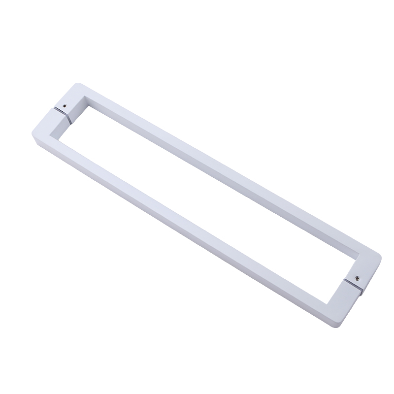 淋浴房拉手浴室玻璃门把手304不锈钢纯白色乳白色L型移门特厚拉手