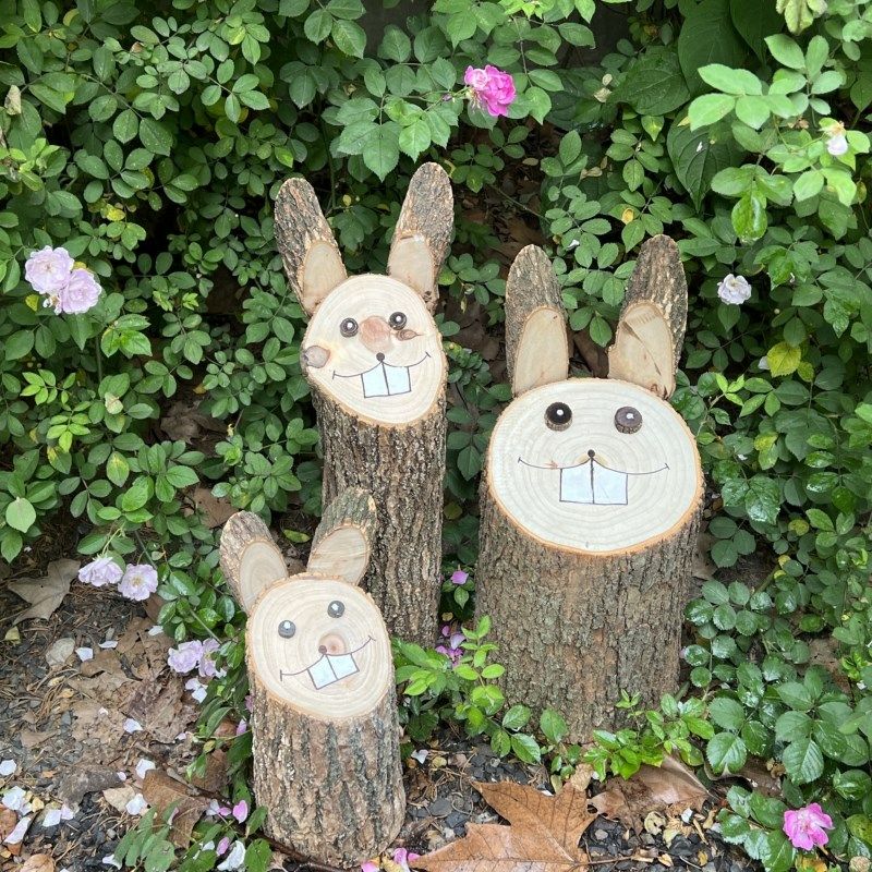 木质树桩兔子造型摆件户外花园景观名宿农场装饰幼儿园橱窗道具,家居饰品,户外/庭院摆件,淘宝优惠券,粉丝福利购,淘宝优惠卷