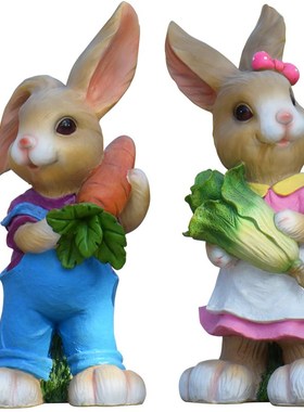 园艺装饰品户外别墅花园雕塑创意卡通兔子露台庭院阳台景观摆件