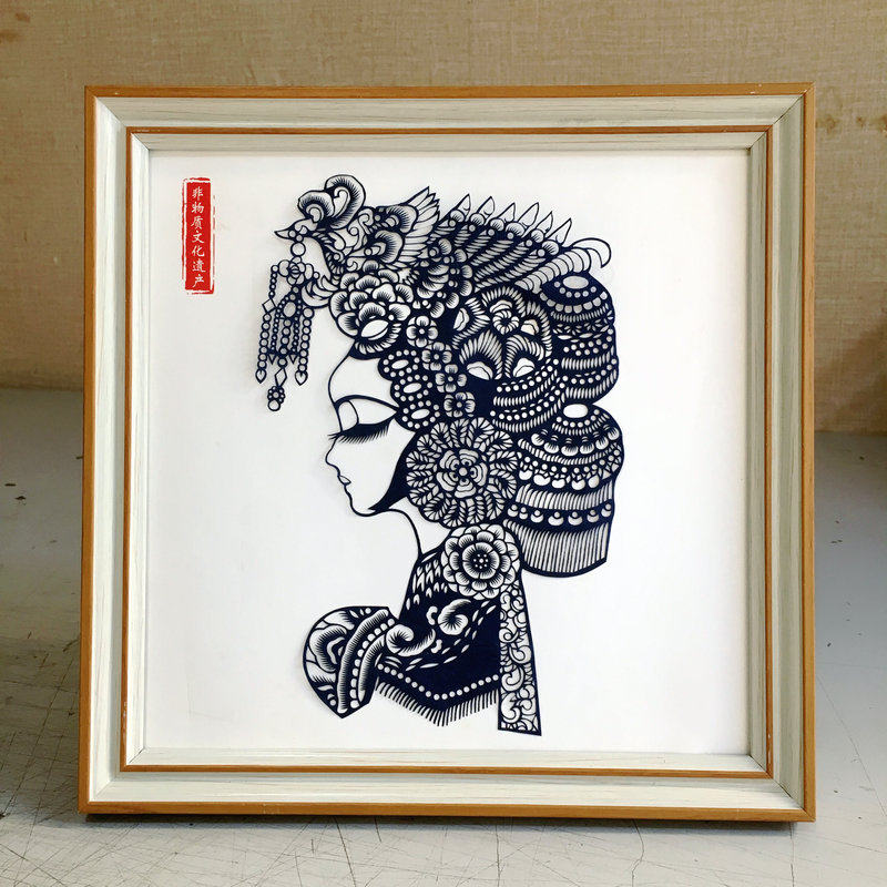 京剧女脸谱剪纸 剪纸摆件装饰画特色礼品中国风出国礼物送老外,特色手工艺,剪纸,淘宝优惠券,粉丝福利购,淘宝优惠卷