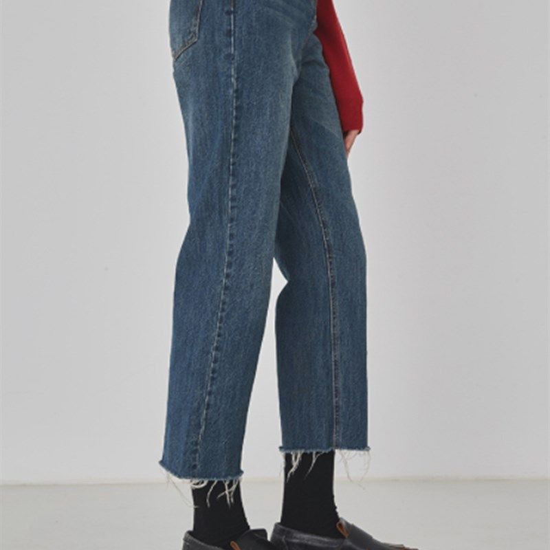 大码牛仔裤女秋季2024新款微胖梨形身材直筒牛仔裤女小个子穿搭潮