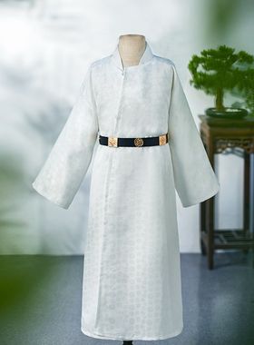 儿童李白汉服男童杜甫服装唐代诗人服装古风圆领袍套装古诗词朗诵