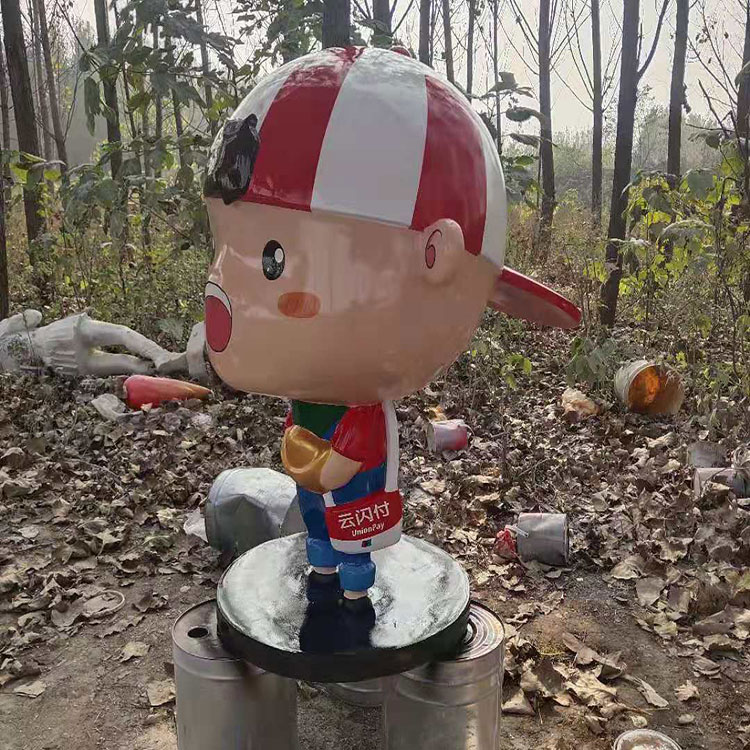 定制少数民族卡通人物雕塑玻璃钢迎宾招财雕像定做石膏彩绘订摆件