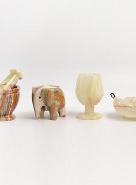 oakliving北欧风天然玉石桌面摆件轻奢复古装饰研磨器水杯香薰