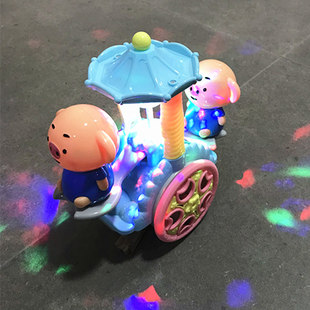 正月十五儿童灯笼卡通手提新年灯宠年货装饰元宵节花灯小猪七彩灯