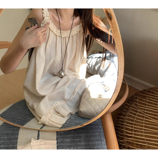 现货VC私服常穿麻料花边吊带裙叠穿不费力百搭2025年夏新款