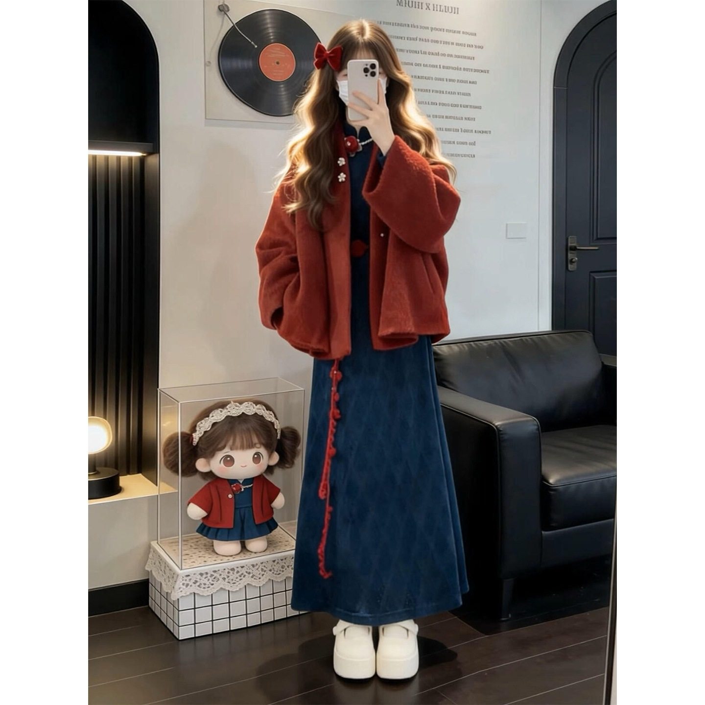 过新年战袍红色套装裙子女秋冬季2026新款新中式国风冬装一整套裙,女装/女士精品,休闲运动套装,淘宝优惠券,粉丝福利购,淘宝优惠卷