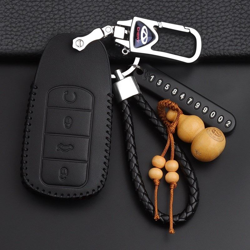 适用2023款奇瑞瑞虎8车钥匙套鲲鹏版22年款瑞虎8 PLUS车锁匙皮包