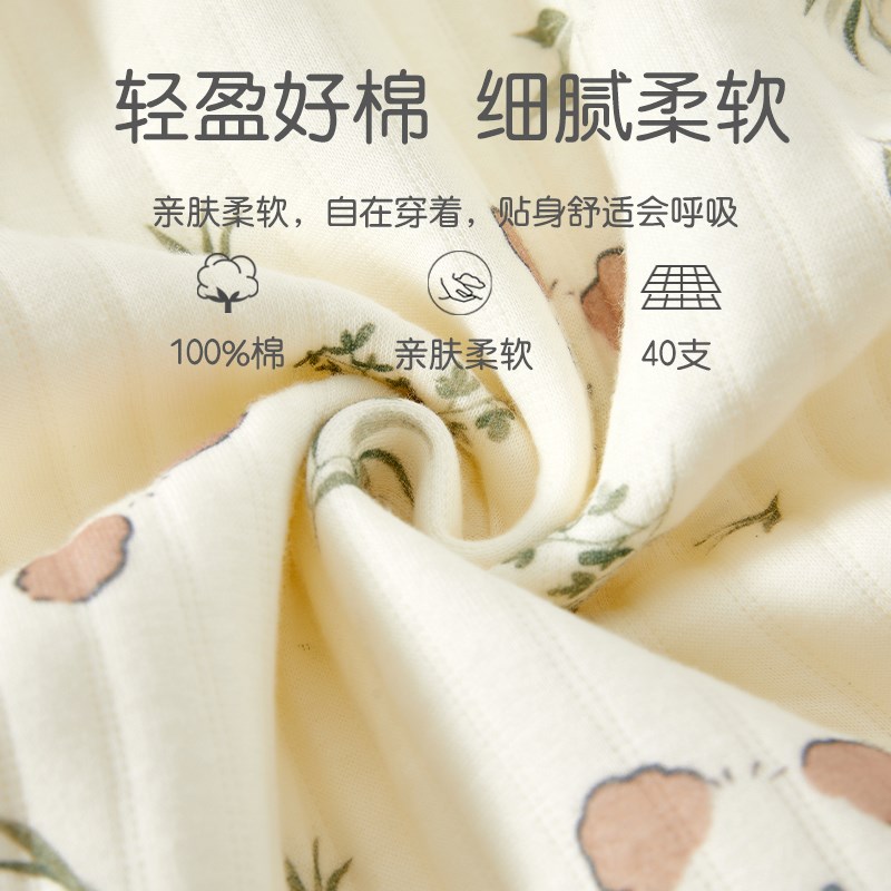 婴儿连体衣秋冬款夹棉保暖宝宝秋冬衣服女宝贴身内衣打底纯棉66码