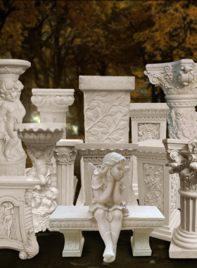 罗马柱底座路引花盆花架阳台摆件装饰婚庆模型模具柱头欧式雕花