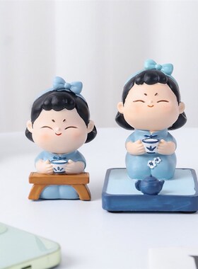 西安文创古风唐小圆手机架摆件家居桌面装饰礼物旅游纪念品礼品