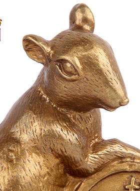 天御阁铜十二生肖鼠摆件工艺品招财客厅家居装饰品创意生日礼物