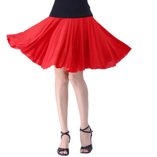 夏天大码中老年妈妈跳舞半身裙广场舞交谊舞拉丁舞短裙牛奶丝面料