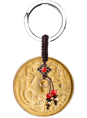 纯铜怀镜结婚专用法器新娘圆形龙凤镜随身小铜镜子八卦镜婚庆用品