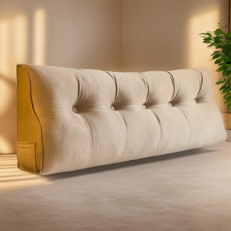 简约风 新款床头靠背软包可拆洗榻榻米床上靠枕护腰大靠垫香槟色