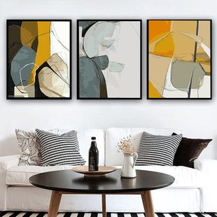 diy数字油画油彩画 三联三拼画沙发背景墙风景人物客厅卧室装饰画