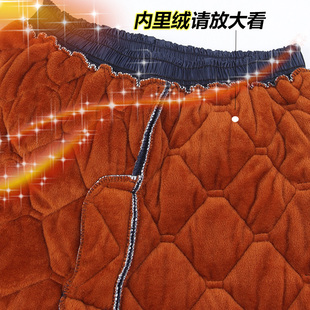 外穿中老年加绒松紧裤 棉裤 男士 大码 老人冬季 加厚护膝保暖裤 爸爸装