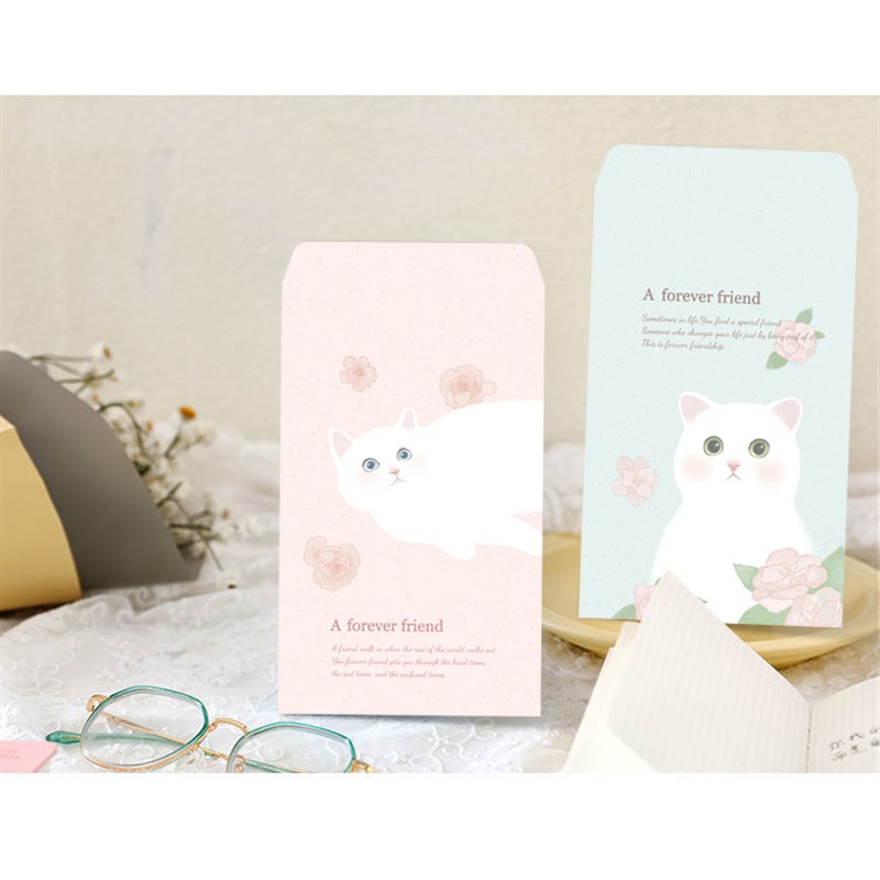 11*18厘米可爱猫咪信封文艺小清新中式收纳 信件明信片卡片可以装