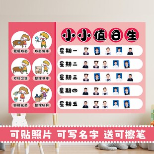 教室卫生角文化墙贴装饰布置幼儿园值日生表环创小学班级贴纸标语