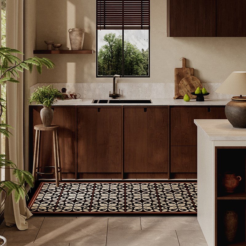 莱特中古轻奢厨房地垫防滑防油吸水脚垫家用耐脏免洗可擦地毯门口