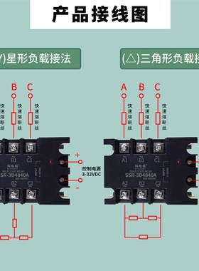 带散热器80A 100A三相固态继电器10A 25A 40A SSR-3D48150A GJH3