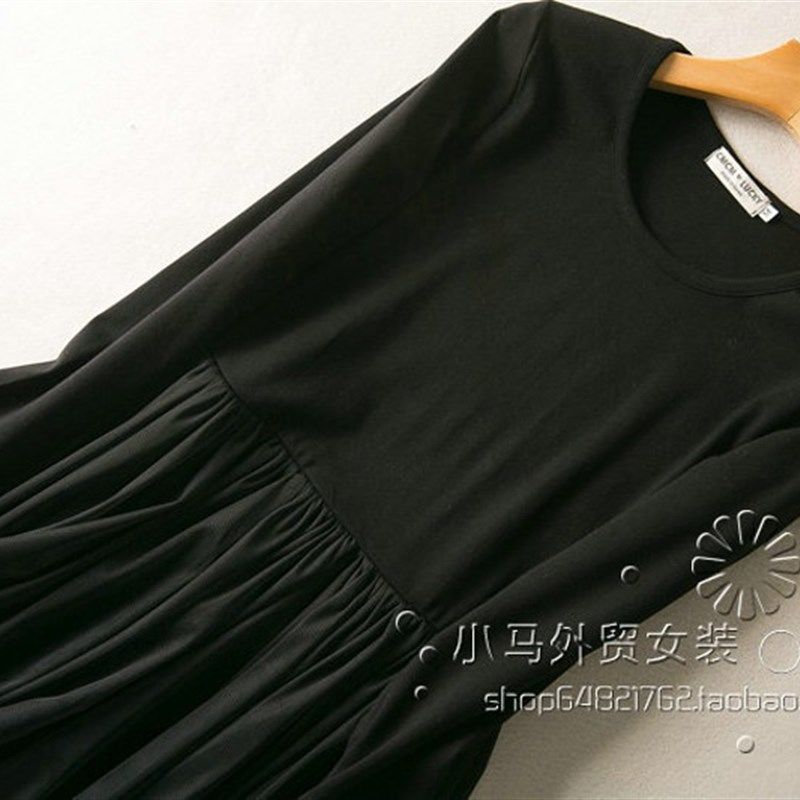 2021秋季新款长袖网纱连衣裙纯棉打底裙宽松大码女拼接长裙仙女裙,女装/女士精品,连衣裙,淘宝优惠券,粉丝福利购,淘宝优惠卷