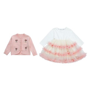 女童连衣裙春秋款2025新款洋气套装裙子宝宝网纱公主裙儿童蓬蓬裙