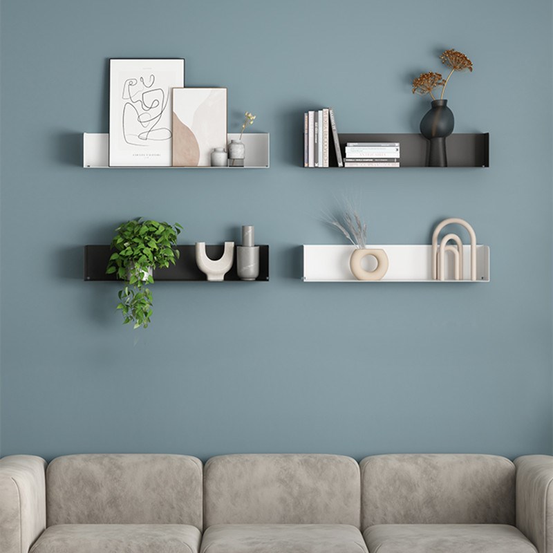 北欧墙上壁挂背景装饰置物架卧室书房书架餐厅厨房陈列一字隔板