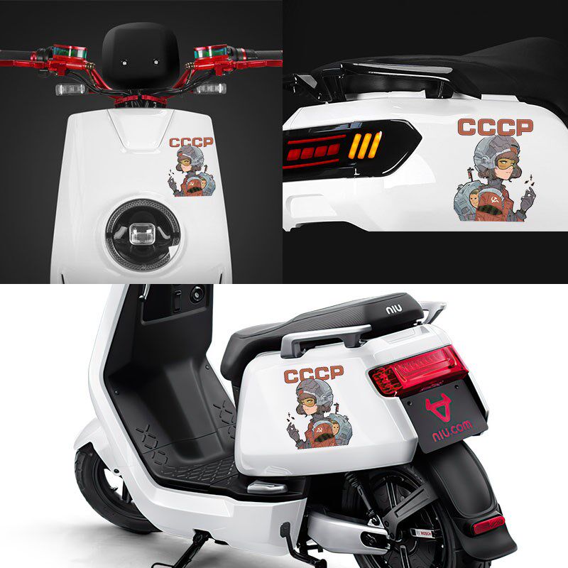 cccp苏联女宇航员航空反光车贴纸行李箱钓箱电动车装饰个性创意贴