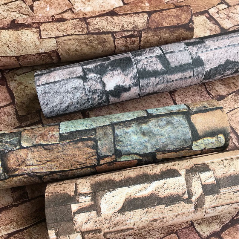 加厚自贴PVC自粘墙纸欧式仿古红砖卧室客厅阳台走廊墙壁纸 翻新贴