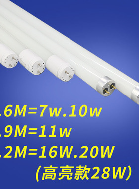t8光管格栅灯led灯管双端接线长条家用节能日光灯管超亮60cm1.2米