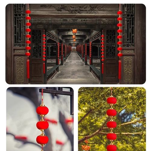 小红灯笼灯串2024新款中国风装饰挂件装饰用品户外大门口阳台挂饰