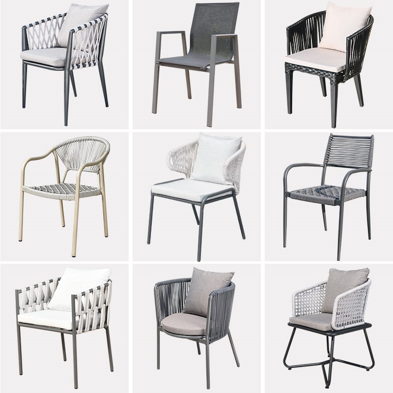 莫家户外北欧桌椅单椅防水防晒设计师别墅庭院凳藤编椅子室外藤椅