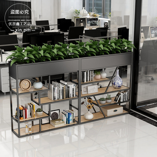 铁艺置物架餐厅北欧装饰屏风办公室工业风绿萝落地矮隔断围栏花架