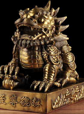 铜貔貅摆件公母皮丘店铺开业送礼家居客厅招财办公室老板桌装饰品