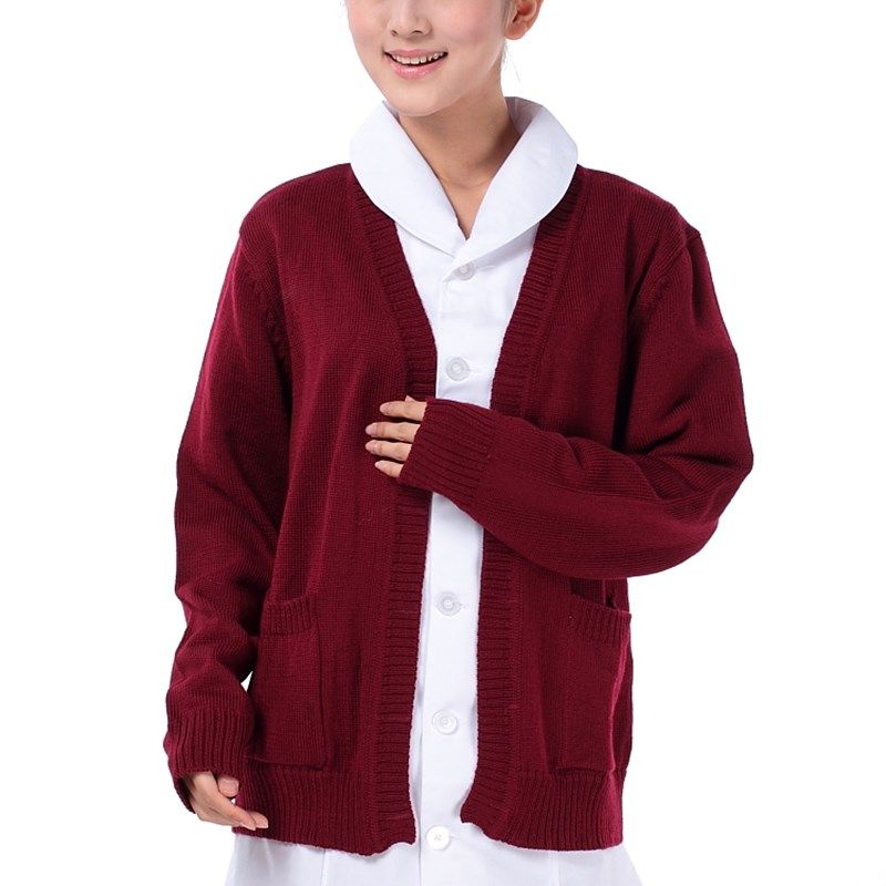 立恩之诺医生深藏蓝色加绒加厚护士毛衣外套妈羊毛开衫保暖工作服