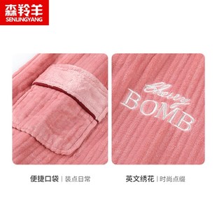 女士加大码法兰绒睡衣女单件上衣秋冬季珊瑚绒加绒保暖家居服女款