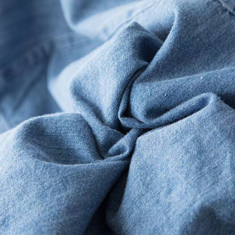 软!薄款水洗棉牛仔衬衫男童长袖衬衣小童宝宝春装外套儿童上衣