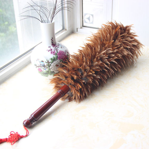吴氏掸坊鸵鸟毛掸羊毛掸鸡毛掸子家用车用可伸缩除尘掸鸡毛扫