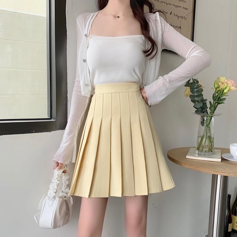 大码高个子高腰百褶裙女夏中裙学院风防走光半身裙显瘦西装a字裙,女装/女士精品,半身裙,淘宝优惠券,粉丝福利购,淘宝优惠卷