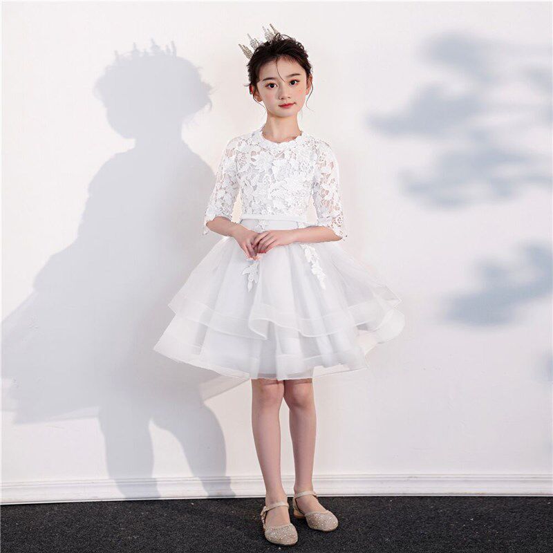 儿童公主裙钢琴演出表演花童婚礼小女孩主持人女童晚礼服学生日宴