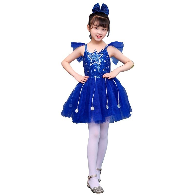 儿童演出服女2021新款舞蹈服星星蓝色蓬蓬裙六一女童表演服纱裙,童装/婴儿装/亲子装,儿童演出服,淘宝优惠券,粉丝福利购,淘宝优惠卷