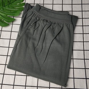 大码男纯棉老秋裤宽松中老年人高腰长档加肥200斤棉毛裤胖人线裤