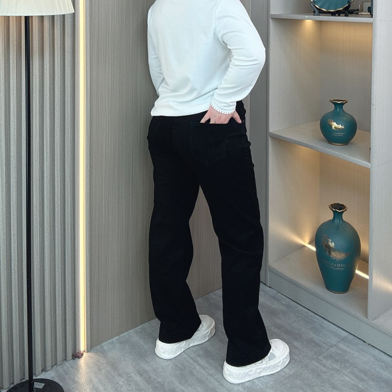 浅蓝色阔腿牛仔裤女大码春夏秋薄款高腰复古胖mm显瘦拖地直筒裤子