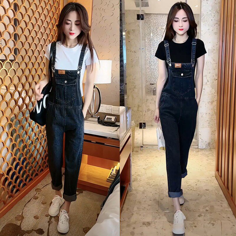 成套搭配女装2024夏装小个子穿搭一整套桔梗初恋牛仔背带裤两件套