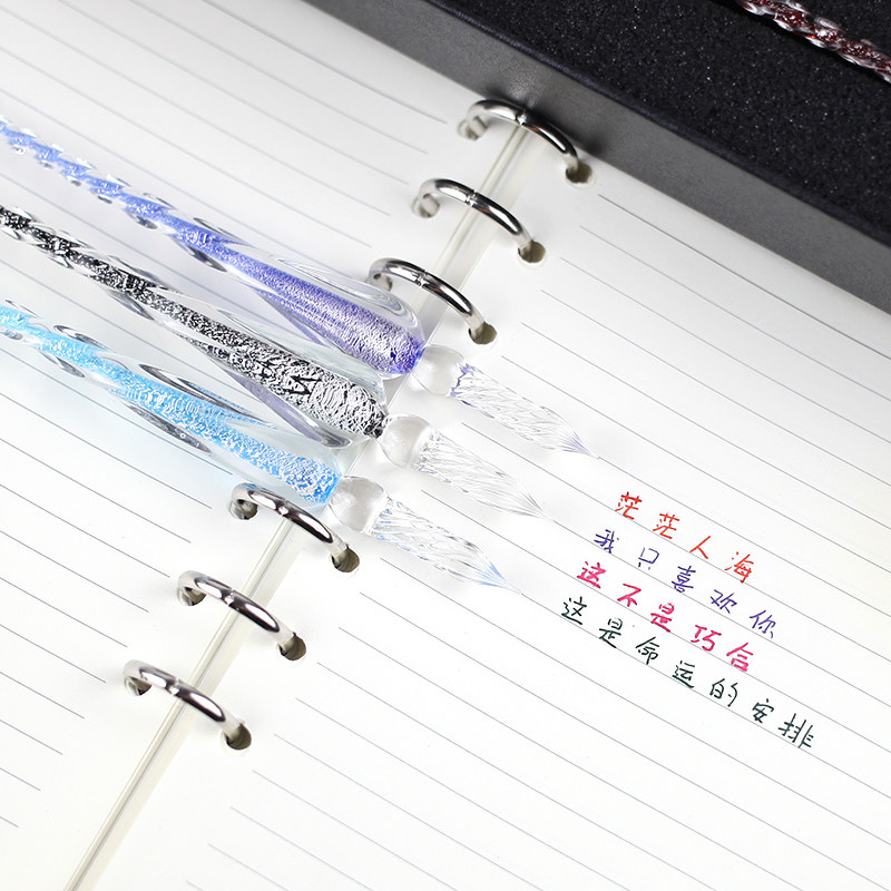 玻璃笔墨水套装网红蘸水笔渐变色手工水晶樱花沾水笔古风学生钢笔,文具电教/文化用品/商务用品,其它功能笔,淘宝优惠券,粉丝福利购,淘宝优惠卷