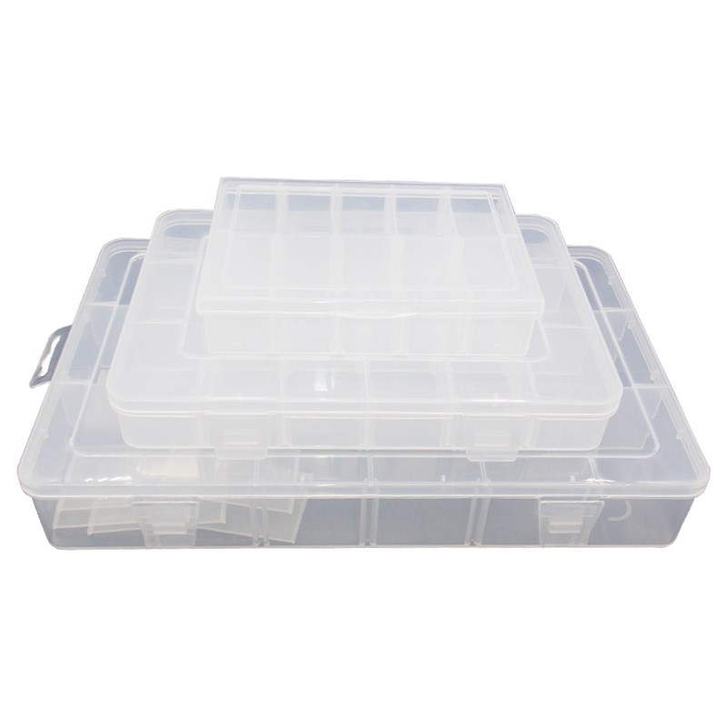 电子元件配件分类格 可拆卸小螺丝盒子收纳盒 多格透明塑料零件盒