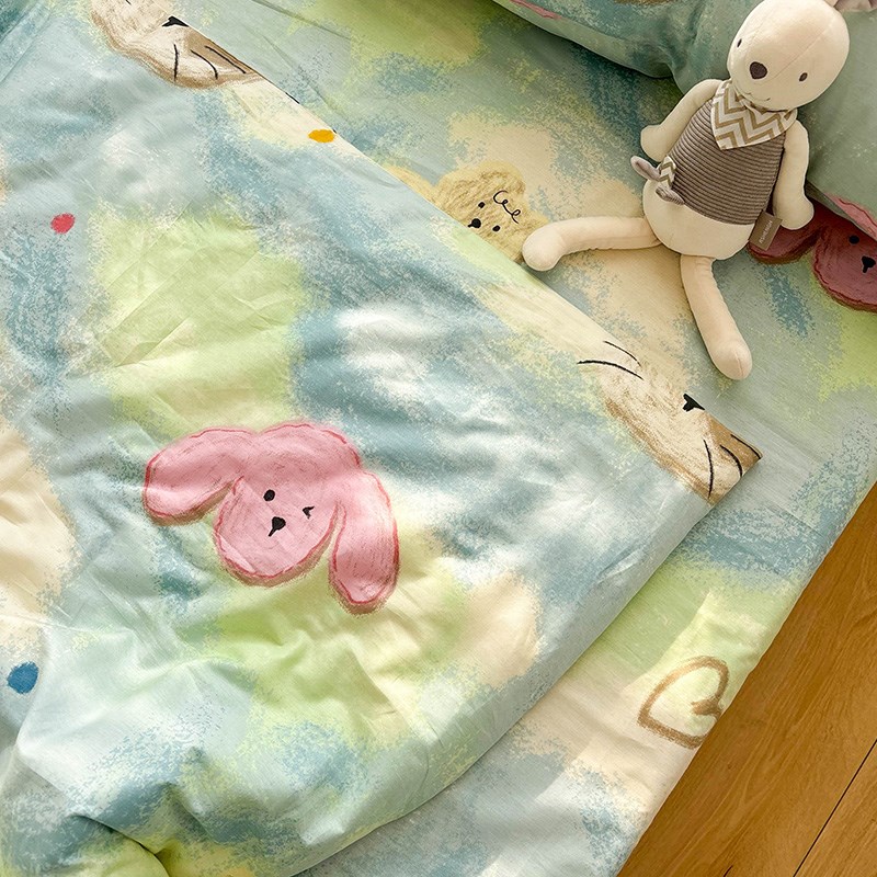 漫画动物可爱儿童纯棉床单单件全棉宿舍被单1.5m床笠可配三四件套